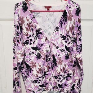 Merona/Purple Floral Cardigan Sweater size XL